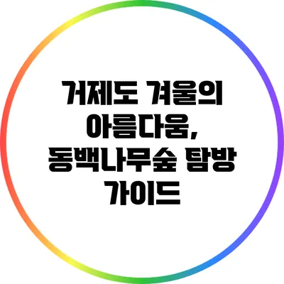 거제도 겨울의 아름다움, 동백나무숲 탐방 가이드