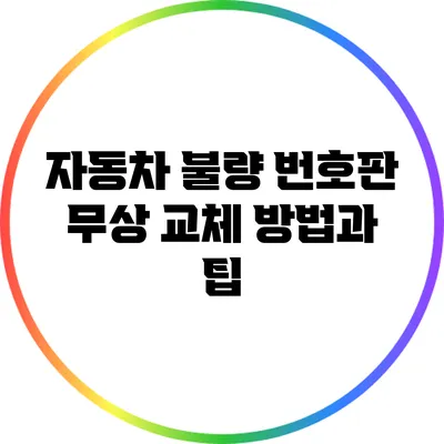자동차 불량 번호판 무상 교체 방법과 팁