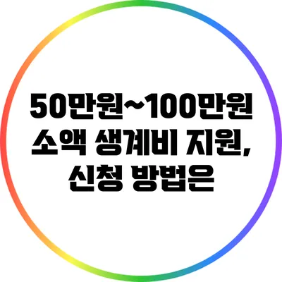 50만원~100만원 소액 생계비 지원, 신청 방법은?