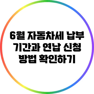 6월 자동차세 납부 기간과 연납 신청 방법 확인하기
