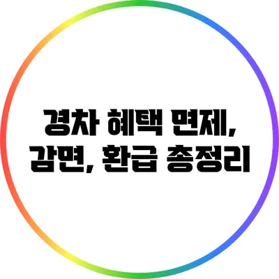 경차 혜택: 면제, 감면, 환급 총정리