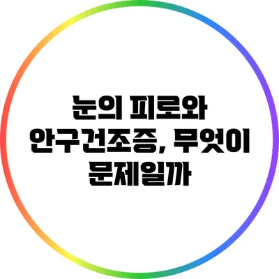 눈의 피로와 안구건조증, 무엇이 문제일까?