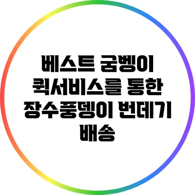베스트 굼벵이: 퀵서비스를 통한 장수풍뎅이 번데기 배송