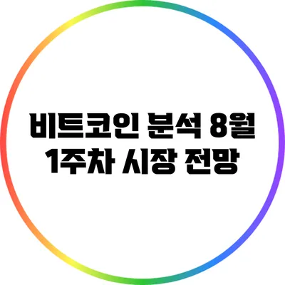 비트코인 분석: 8월 1주차 시장 전망