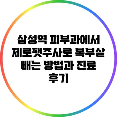 삼성역 피부과에서 제로팻주사로 복부살 빼는 방법과 진료 후기