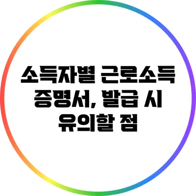 소득자별 근로소득 증명서, 발급 시 유의할 점