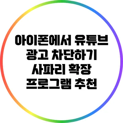 아이폰에서 유튜브 광고 차단하기: 사파리 확장 프로그램 추천