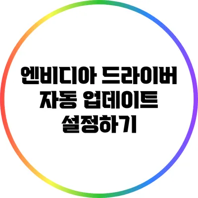 엔비디아 드라이버 자동 업데이트 설정하기