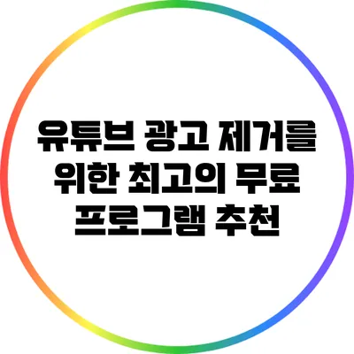 유튜브 광고 제거를 위한 최고의 무료 프로그램 추천