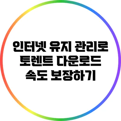 인터넷 유지 관리로 토렌트 다운로드 속도 보장하기