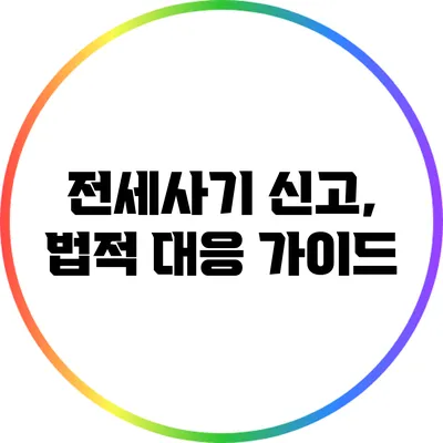 전세사기 신고, 법적 대응 가이드