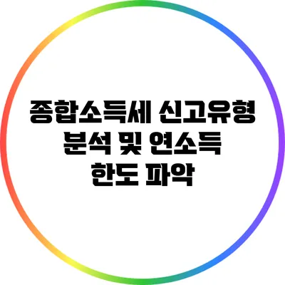 종합소득세 신고유형 분석 및 연소득 한도 파악