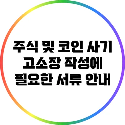 주식 및 코인 사기 고소장 작성에 필요한 서류 안내