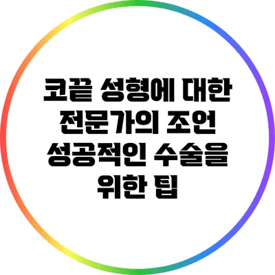코끝 성형에 대한 전문가의 조언: 성공적인 수술을 위한 팁