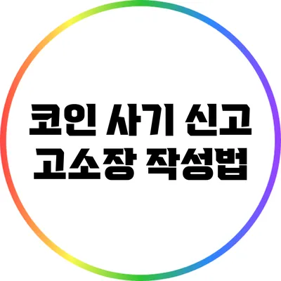코인 사기 신고 고소장 작성법
