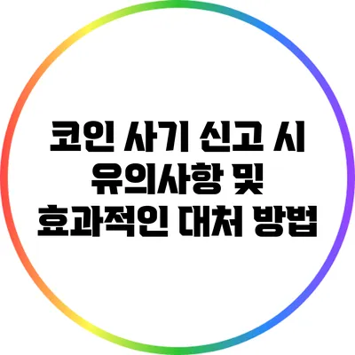 코인 사기 신고 시 유의사항 및 효과적인 대처 방법