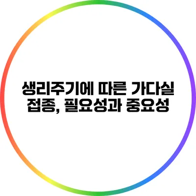생리주기에 따른 가다실 접종, 필요성과 중요성