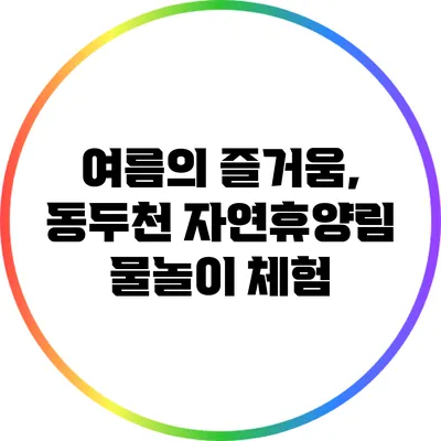 여름의 즐거움, 동두천 자연휴양림 물놀이 체험