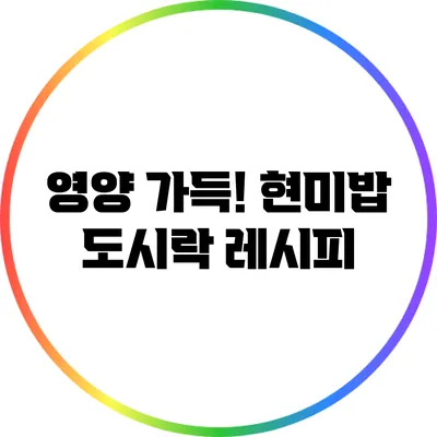 영양 가득! 현미밥 도시락 레시피