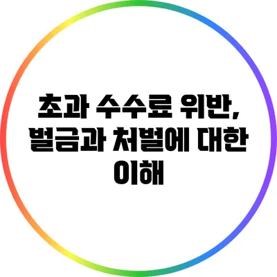 초과 수수료 위반, 벌금과 처벌에 대한 이해
