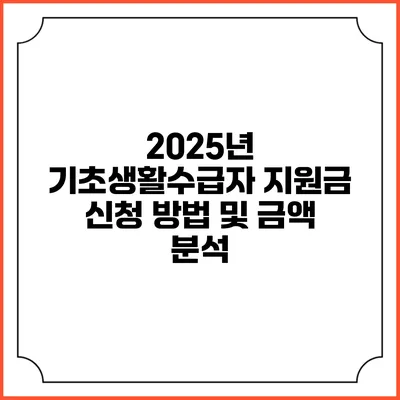 2025년 기초생활수급자 지원금 신청 방법 및 금액 분석