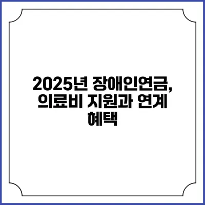 2025년 장애인연금, 의료비 지원과 연계 혜택