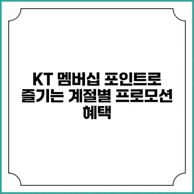 KT 멤버십 포인트로 즐기는 계절별 프로모션 혜택