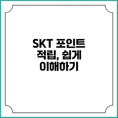 SKT 포인트 적립, 쉽게 이해하기