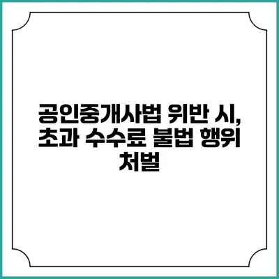 공인중개사법 위반 시, 초과 수수료 불법 행위 처벌