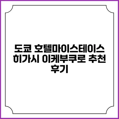 도쿄 호텔마이스테이스: 히가시 이케부쿠로 추천 후기