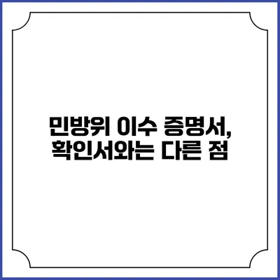 민방위 이수 증명서, 확인서와는 다른 점