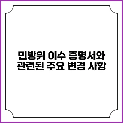 민방위 이수 증명서와 관련된 주요 변경 사항
