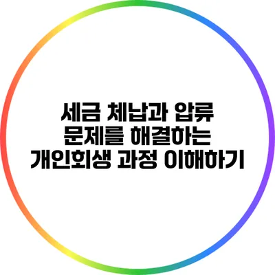 세금 체납과 압류 문제를 해결하는 개인회생 과정 이해하기