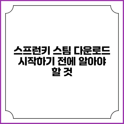 스프런키 스팀 다운로드: 시작하기 전에 알아야 할 것