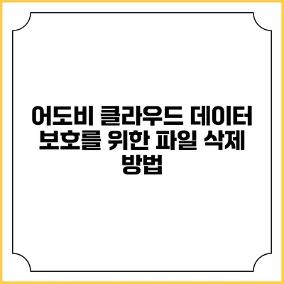 어도비 클라우드 데이터 보호를 위한 파일 삭제 방법