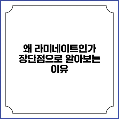 왜 라미네이트인가? 장단점으로 알아보는 이유