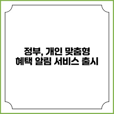 정부, 개인 맞춤형 혜택 알림 서비스 출시