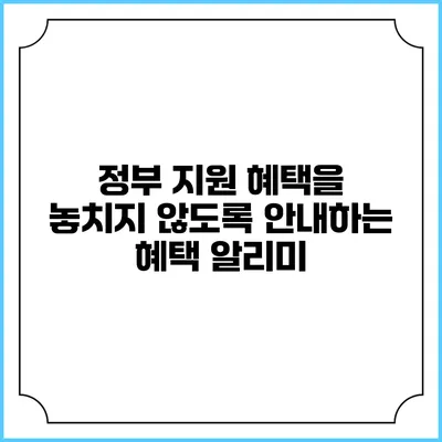 정부 지원 혜택을 놓치지 않도록 안내하는 혜택 알리미