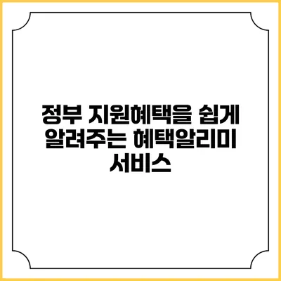 정부 지원혜택을 쉽게 알려주는 혜택알리미 서비스