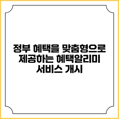 정부 혜택을 맞춤형으로 제공하는 혜택알리미 서비스 개시