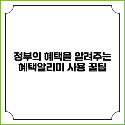 정부의 혜택을 알려주는 혜택알리미 사용 꿀팁