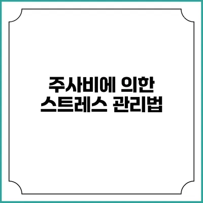 주사비에 의한 스트레스 관리법