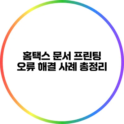 홈택스 문서 프린팅 오류 해결 사례 총정리