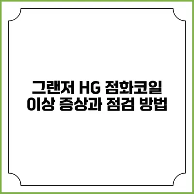 그랜저 HG 점화코일 이상 증상과 점검 방법