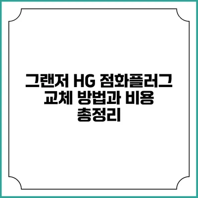 그랜저 HG 점화플러그 교체 방법과 비용 총정리