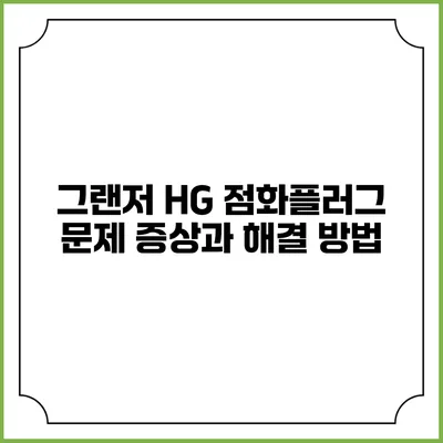 그랜저 HG 점화플러그 문제 증상과 해결 방법