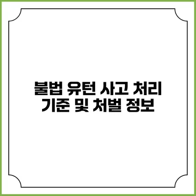 불법 유턴 사고 처리 기준 및 처벌 정보