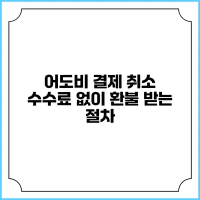 어도비 결제 취소 수수료 없이 환불 받는 절차