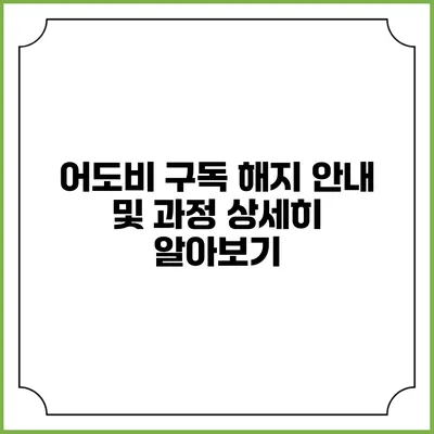 어도비 구독 해지 안내 및 과정 상세히 알아보기