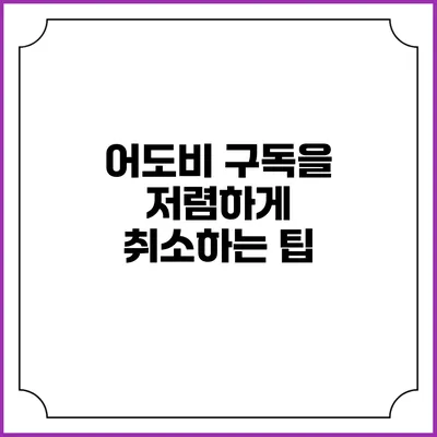 어도비 구독을 저렴하게 취소하는 팁